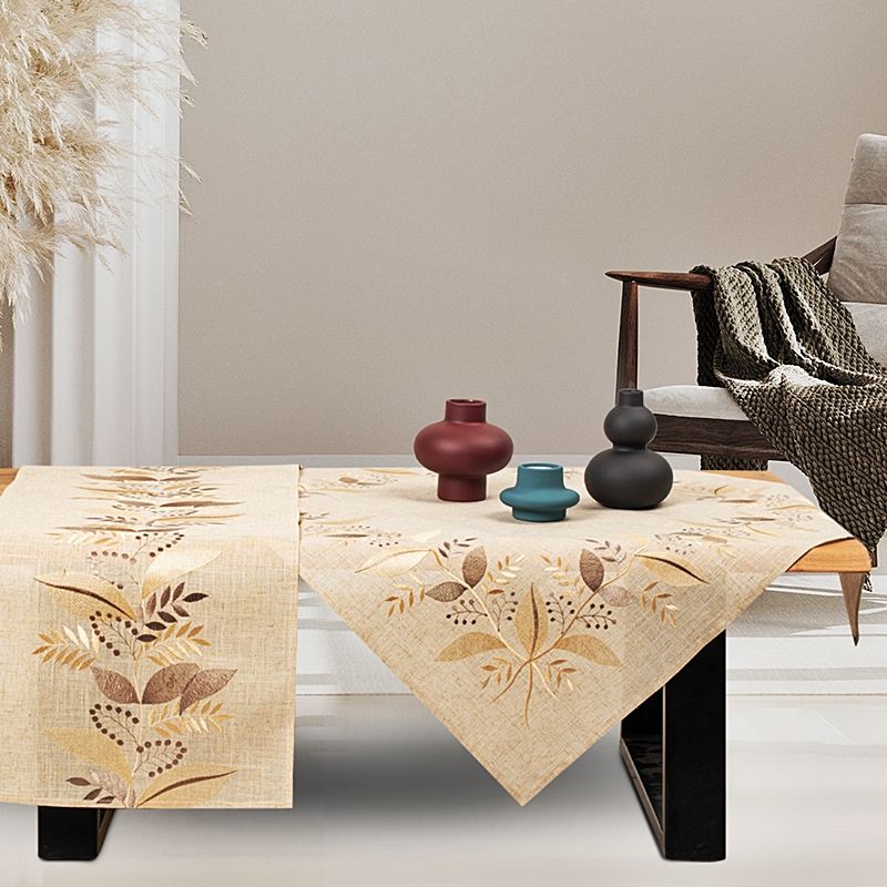 Καρέ 85Χ85 εκ. Κέντημα Λινό 1049 Μπεζ - Ilis Home