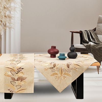 Καρέ 85Χ85 εκ. Κέντημα Λινό 1049 Μπεζ - Ilis Home