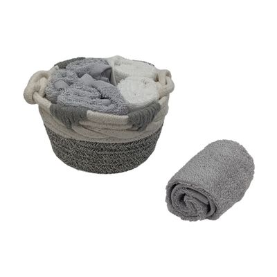 Σετ Λαβέτες &amp; Υφαντό Καλάθι 6 τεμ. 23910G-1 - Ilis Home