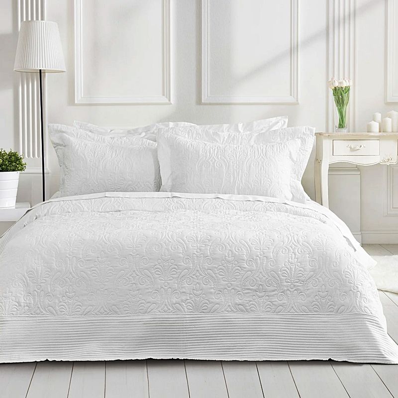 Σετ 3 τεμ. Κουβερλί Υπέρδιπλο Harmony White - Nima Home