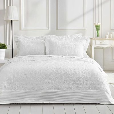 Σετ 3 τεμ. Κουβερλί Υπέρδιπλο Harmony White - Nima Home