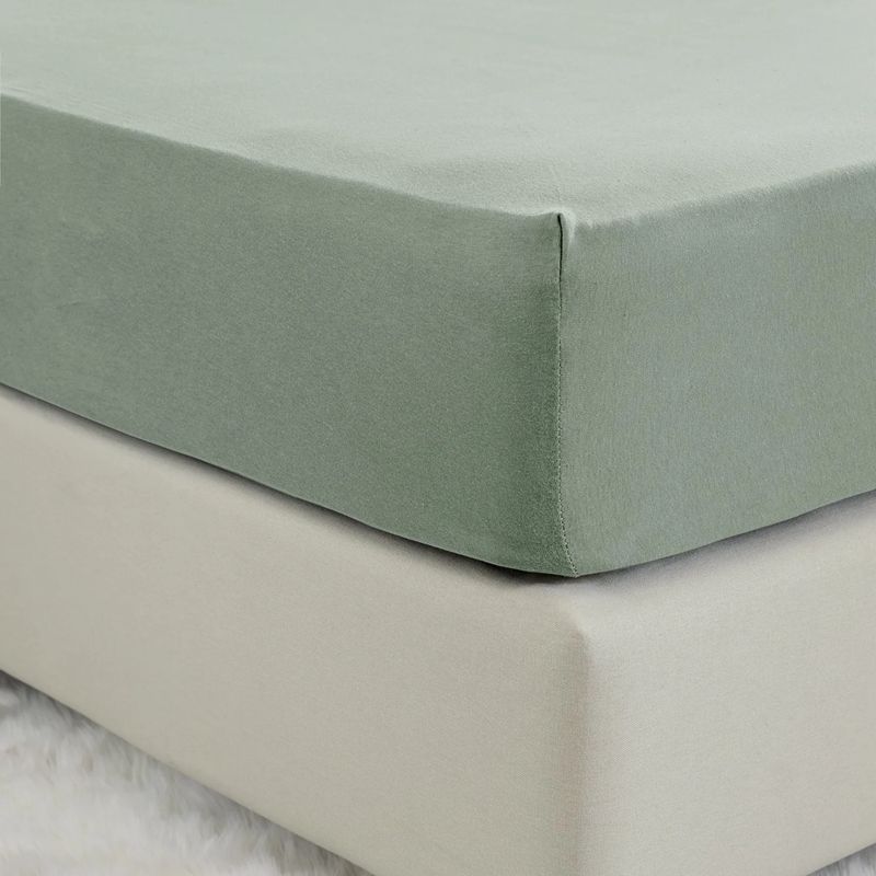 Σεντόνι Jersey Ημίδιπλο με Λάστιχο 120Χ200+40 εκ. Tender Rock Green - Nima