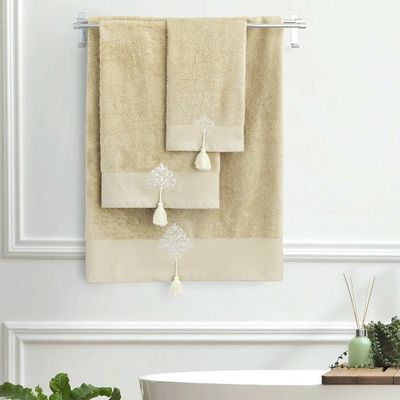 Σετ Πετσέτες 3 τεμ. Κέντημα Emeline Beige - Nima Home