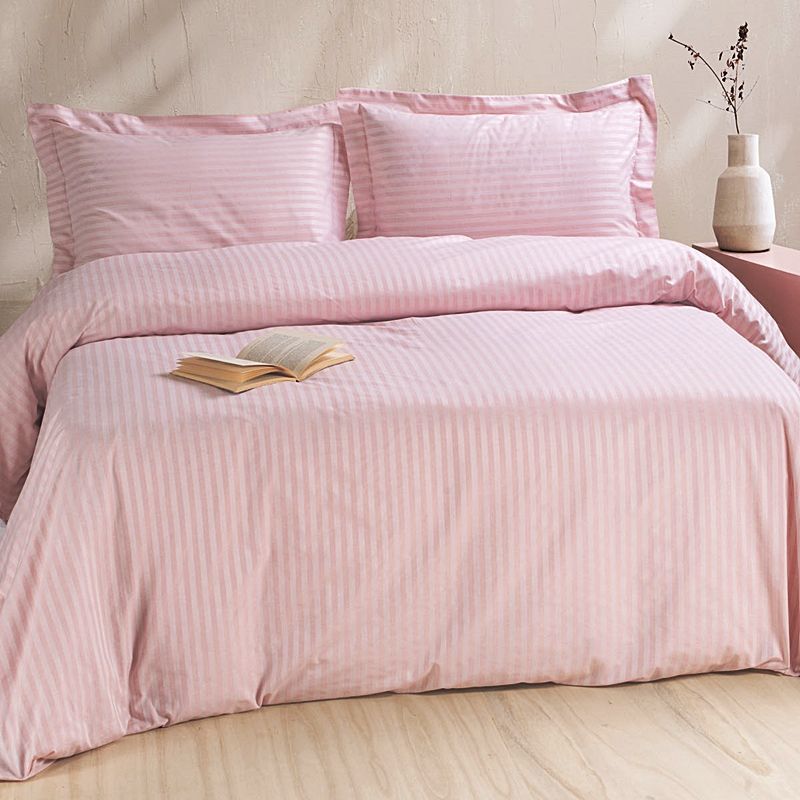 Σετ Παπλωματοθήκη Υπέρδιπλη Βαμβακοσατέν Nexus Ροζ - Rythmos