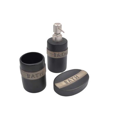 Σετ 3 τεμ. Dispenser &quot;Bath&quot; Ε-3982 Μαύρο  - Sidirela