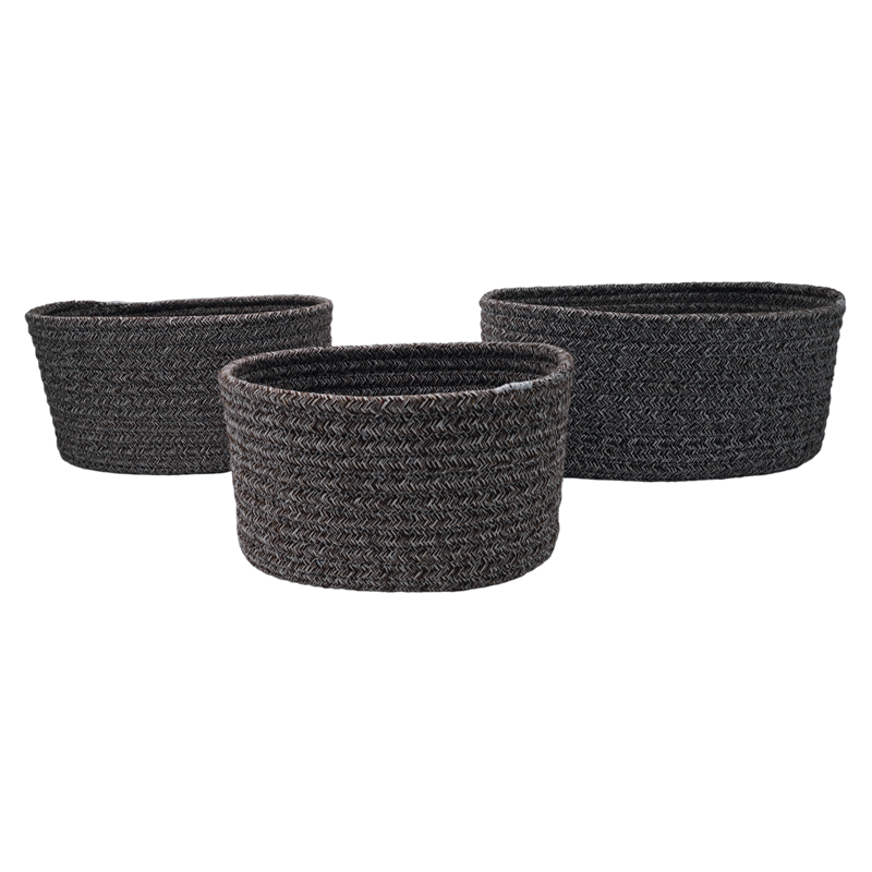 Σετ 3 τεμ Καλάθια Βαμβακερά "Έθνικ" Ε-4203 Καφέ - Sidirela