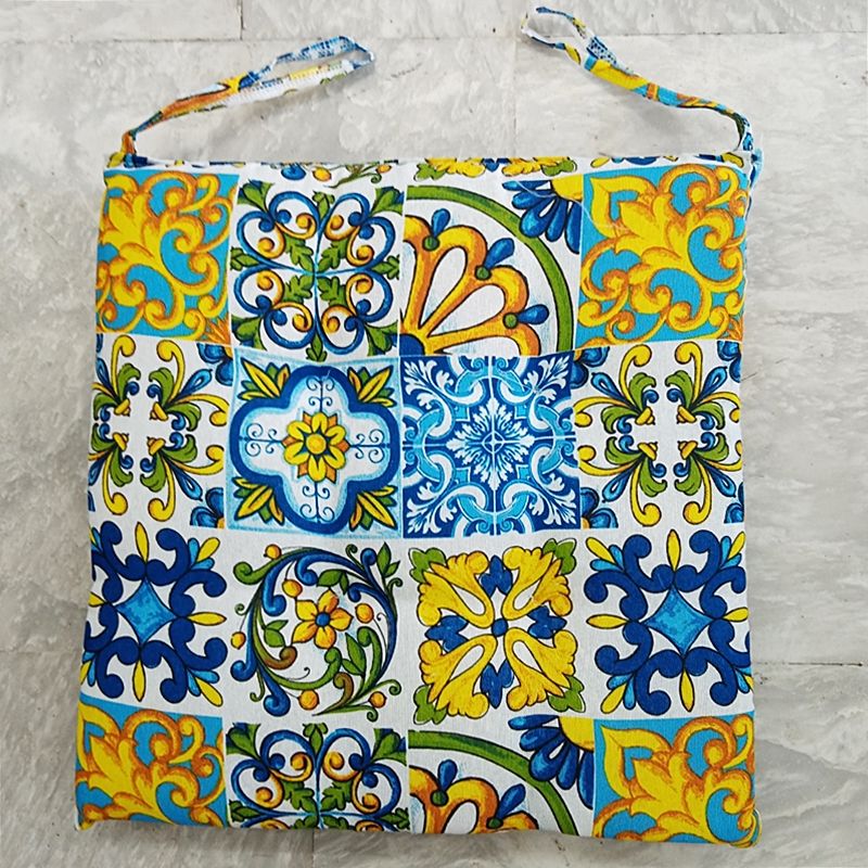 Μαξιλάρι Καρέκλας 40Χ40 εκ. Patchwork Μπλε