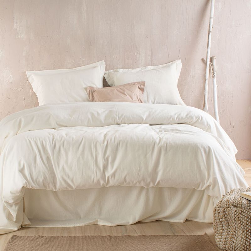 Σετ Παπλωματοθήκη Υπέρδιπλη Prewashed Whisper Εκρού - Rythmos