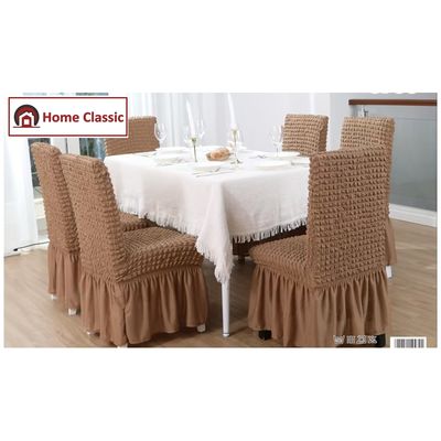 Σετ 6 τεμ Κάλυμμα Καρέκλας Ελαστικό PP6 Μπεζ - Home Classic