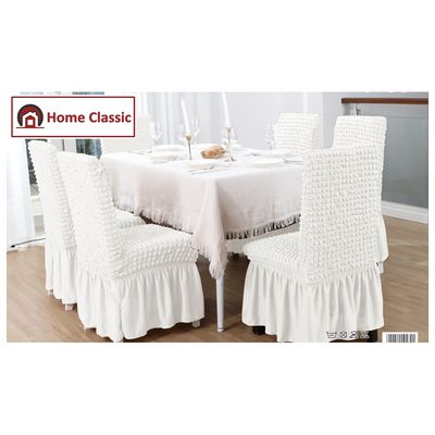 Σετ 6 τεμ Κάλυμμα Καρέκλας Ελαστικό PP6 Λευκό - Home Classic