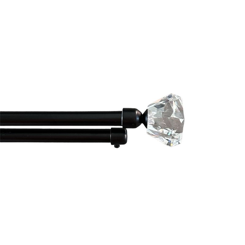 Κουρτινόξυλο Διπλό Λεπτό 120 εκ.-200 εκ. 19mm FSJ2-19S Μαύρο