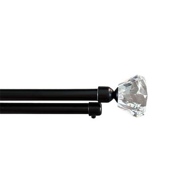 Κουρτινόξυλο Διπλό Λεπτό 120 εκ.-200 εκ. 19mm FSJ2-19S Μαύρο