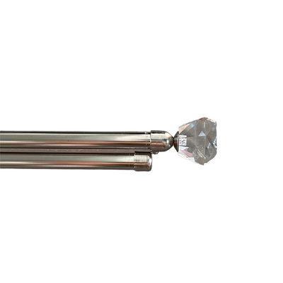 Κουρτινόξυλο Διπλό Λεπτό 160 εκ.-300 εκ. 19mm FSJ2-19B Ασημί