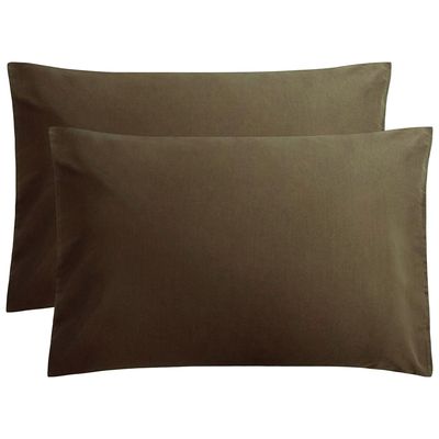 Μαξιλαροθήκες Ζεύγος Βαμβάκι 100% 50Χ70 εκ. Brown - Le Blanc