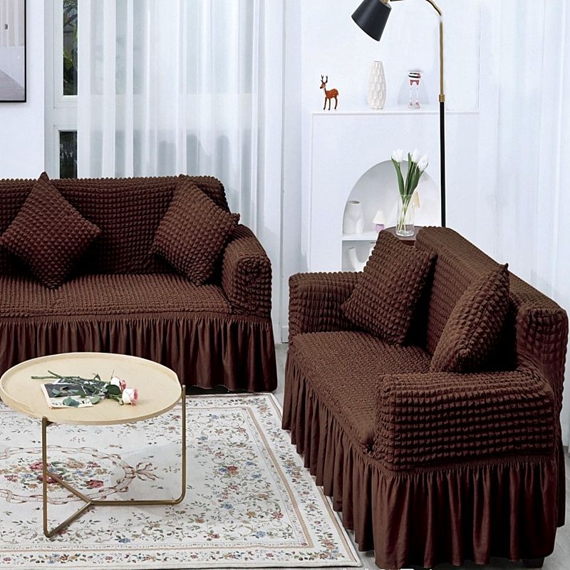 Σετ 3 τεμ Καλύμματα Γκοφρέ Ελαστικά PP321 Καφέ - Home Classic