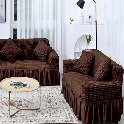 Σετ 3 τεμ Καλύμματα Γκοφρέ Ελαστικά PP321 Καφέ - Home Classic