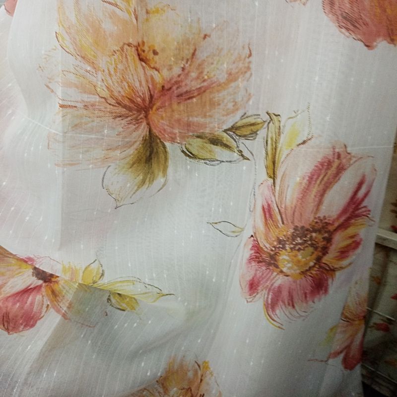 Κουρτίνα με Τρέσα 270Χ280 εκ. Γάζα Τυπωτή 0744 Φούξια