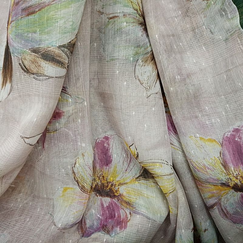 Κουρτίνα με Τρέσα 270Χ280 εκ. Γάζα Τυπωτή 0744-6 Μωβ