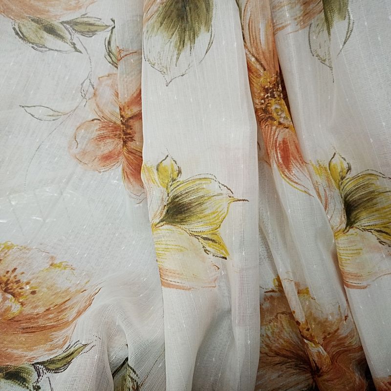 Κουρτίνα με Τρέσα 270Χ280 εκ. Γάζα Τυπωτή 0744-4 Πορτοκαλί