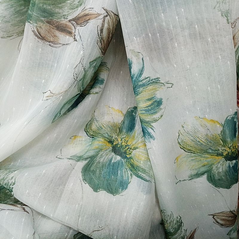 Κουρτίνα με Τρέσα 270Χ280 εκ. Γάζα Τυπωτή 0744-5 Πράσινο