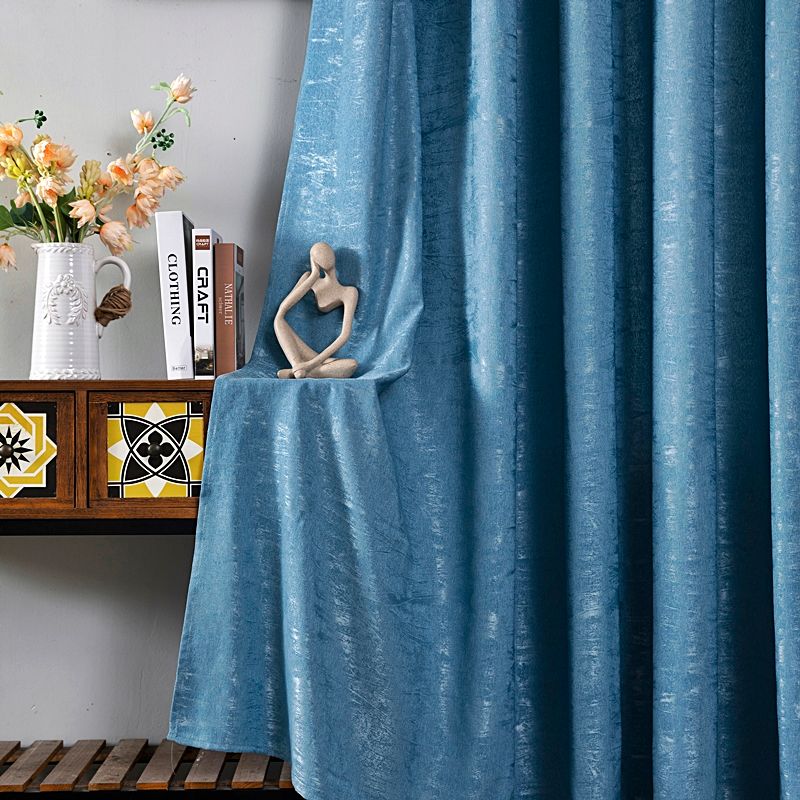 Κουρτίνα με Κρίκο Ζακάρ 140Χ270 εκ. AD6083-7 Μπλε