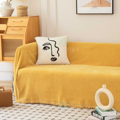 Ριχτάρι Τριθέσιo Μονόχρωμο C100-3 Κίτρινο - Home Classic