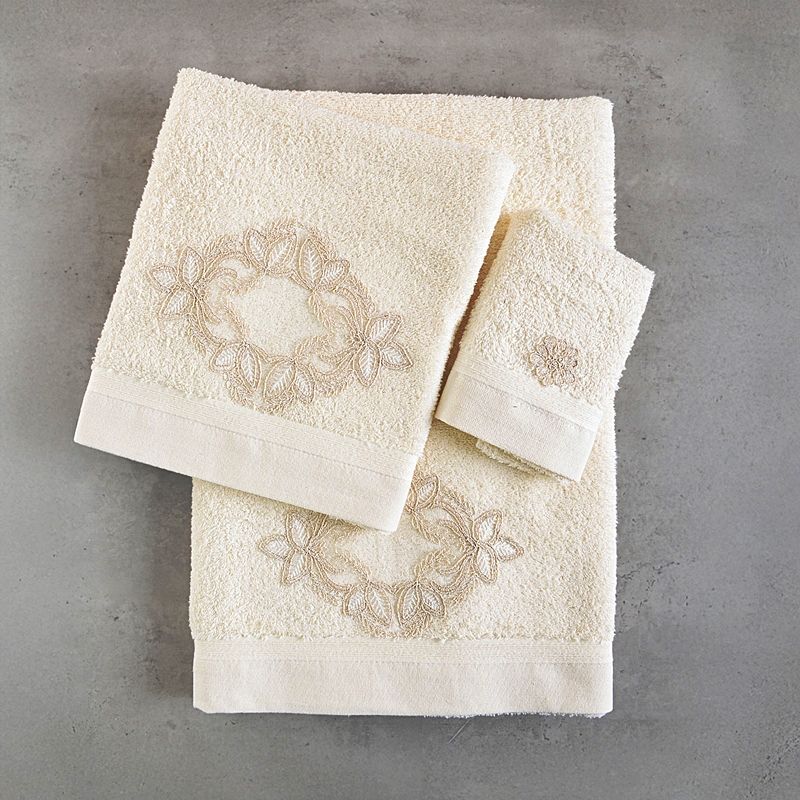 Σετ 3 τεμ. Πετσέτες Μοτίφ-Δαντέλα Agnes Εκρού - Rythmos