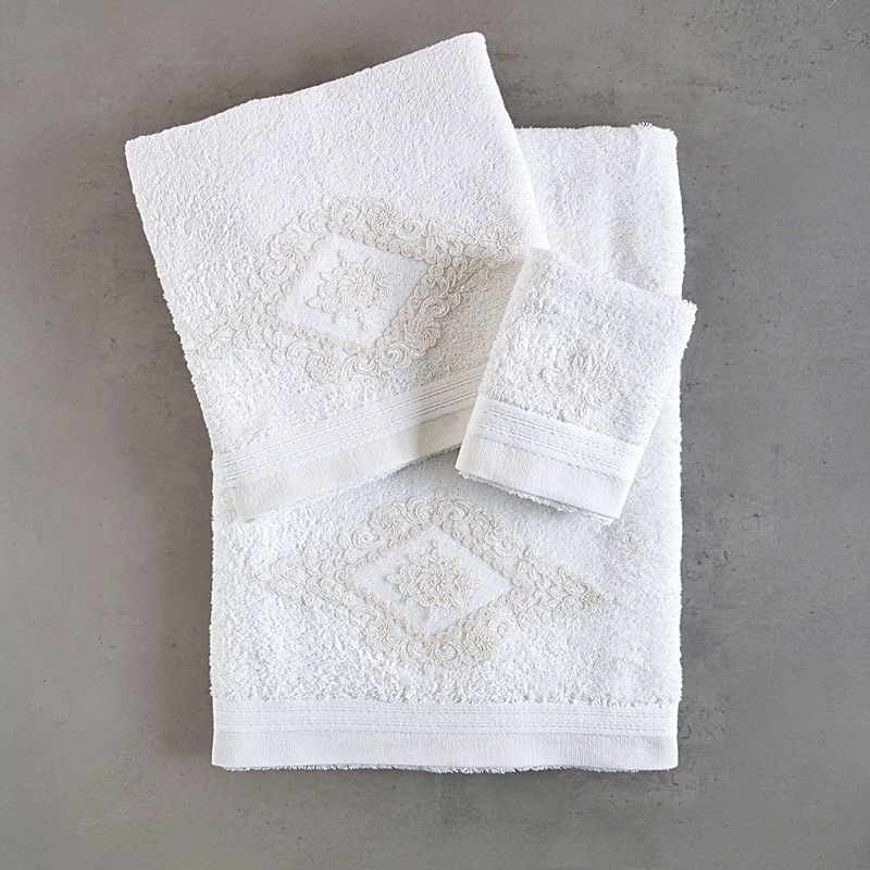 Σετ 3 τεμ. Πετσέτες Μοτίφ-Δαντέλα Cordelia Λευκό - Rythmos