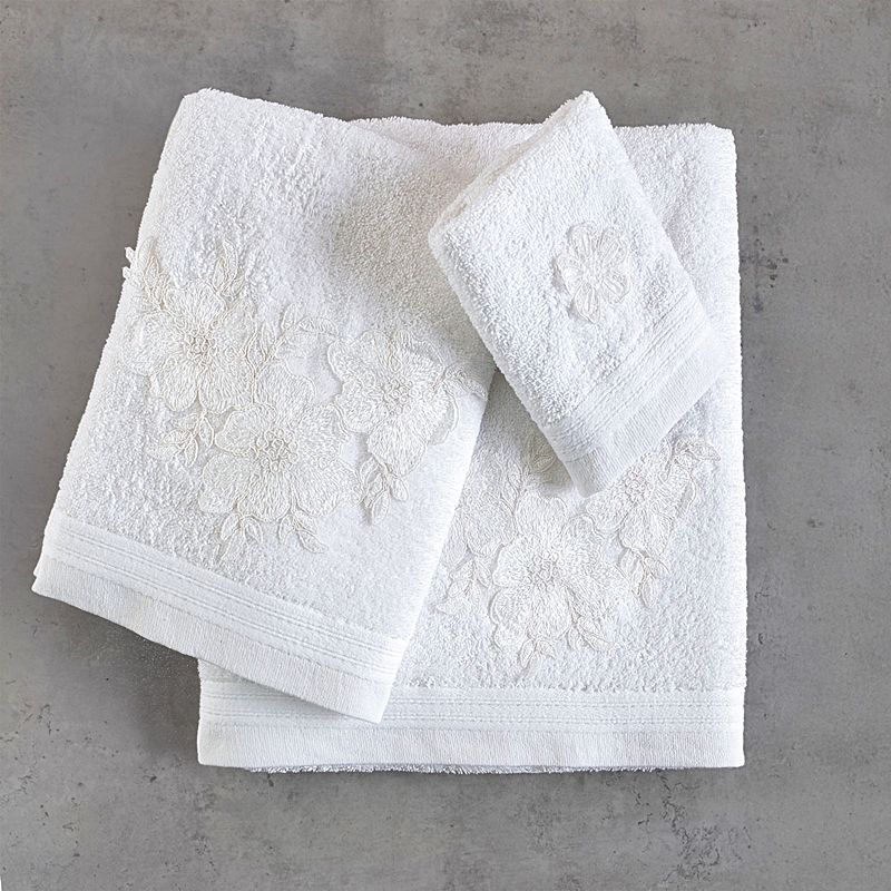 Σετ 3 τεμ. Πετσέτες Μοτίφ-Δαντέλα Aragon Λευκό - Rythmos