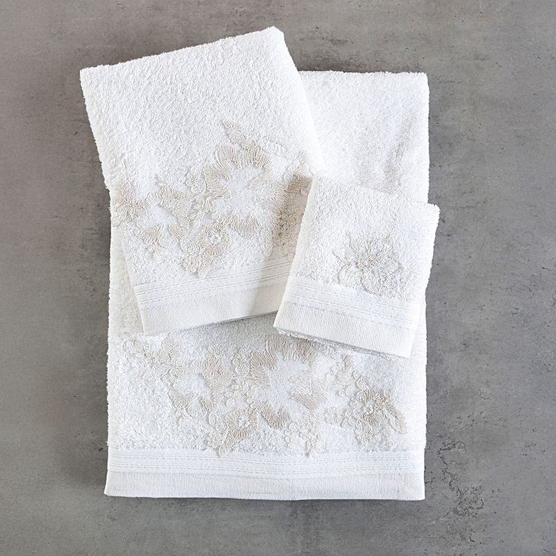 Σετ 3 τεμ. Πετσέτες Μοτίφ-Δαντέλα Elektra Λευκό - Rythmos