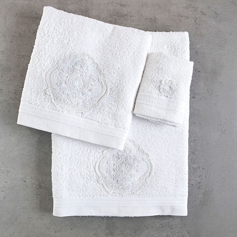 Σετ 3 τεμ. Πετσέτες Μοτίφ-Δαντέλα Thalia Λευκό - Rythmos