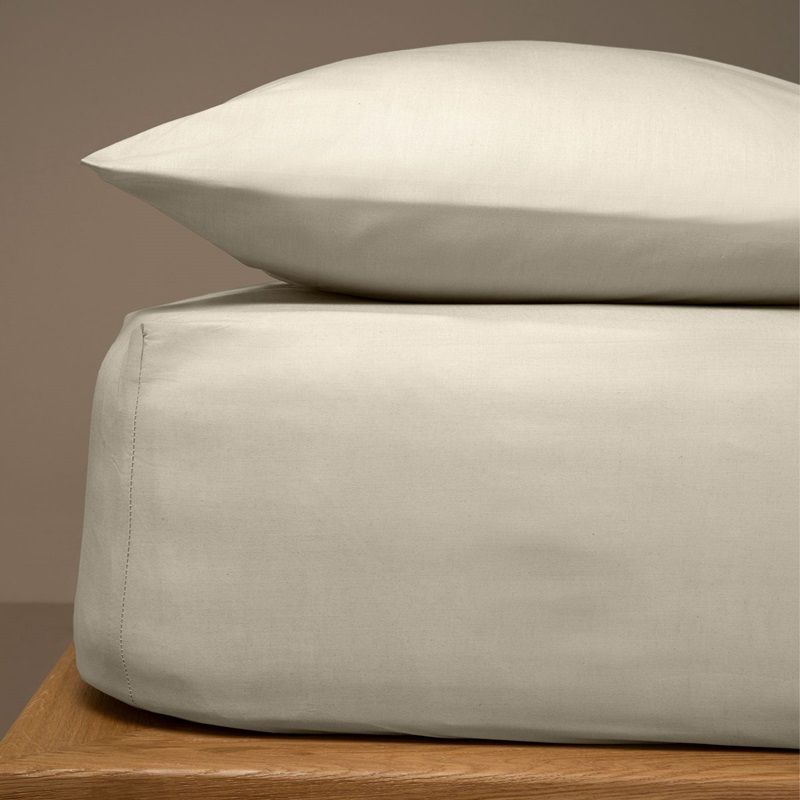 Σετ 1 Σεντόνι &amp; 2 Μαξιλαροθήκες Υπέρδιπλο Menta 02 Ecrou - Sunshine