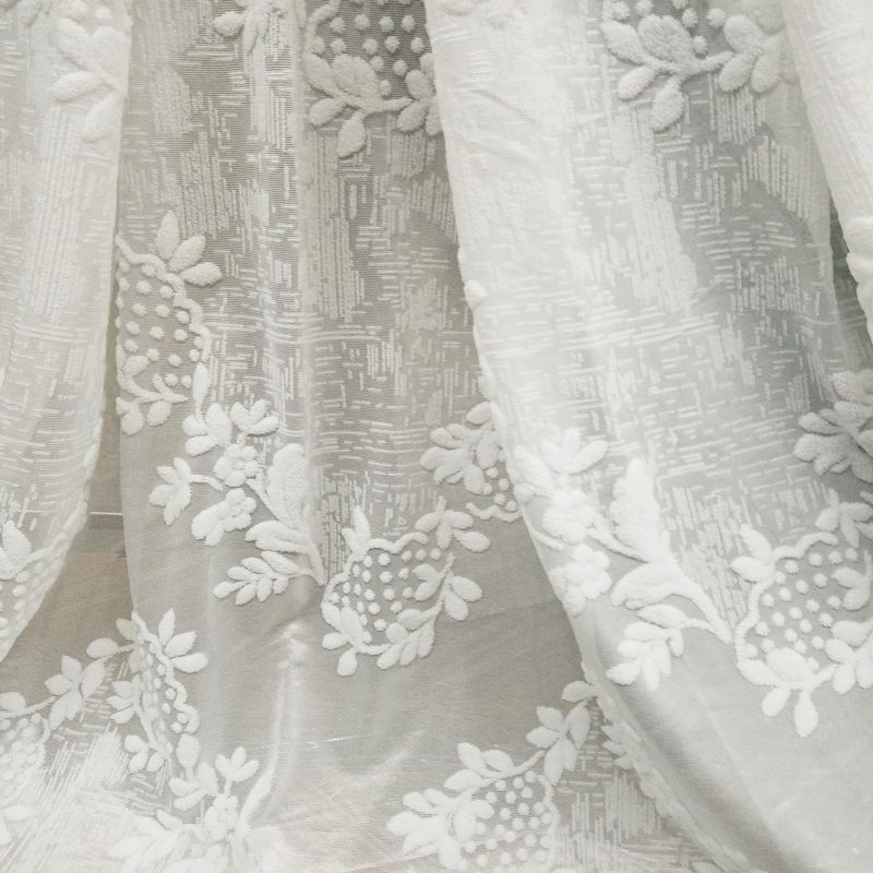 Κουρτίνα με Τρέσσα Ανάγλυφο-Βελουτέ 270Χ295 εκ. 6066-8 Εκρού