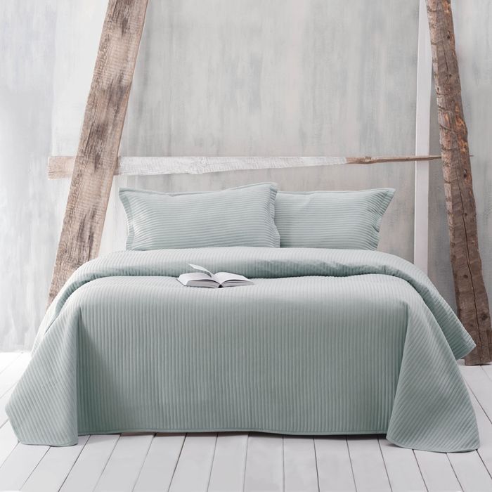 Σετ Κουβερλί Υπέρδιπλο Jazz Μονόχρωμο Aqua - Rythmos