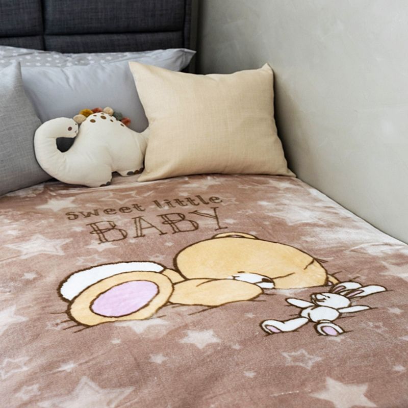 Κουβέρτα Βελουτέ Κούνιας 1550 Brown - Sunshine