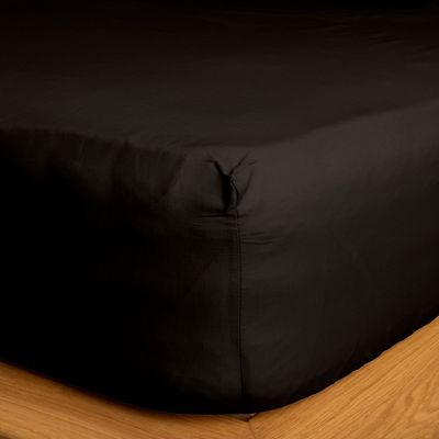 Κατωσέντονο Λάστιχο Υπέρδιπλο 160Χ200+30 εκ.Cotton Feelings 111 Black - Sunshine