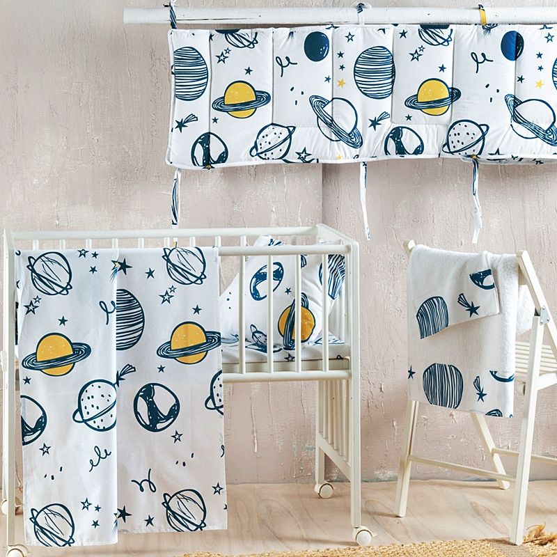 Σετ Προίκας Κούνιας 5 τεμ. Saturn Λευκό - Rythmos