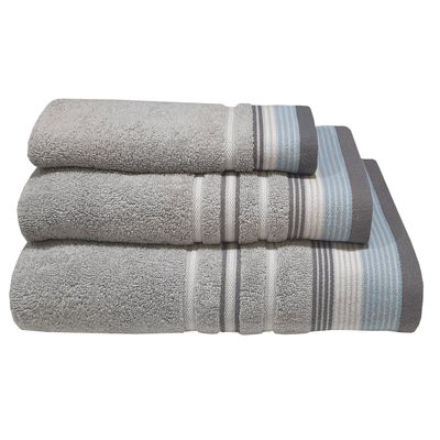 Πετσέτα Χεριών 30Χ50 εκ. Satin Stripe Γκρι - Komvos