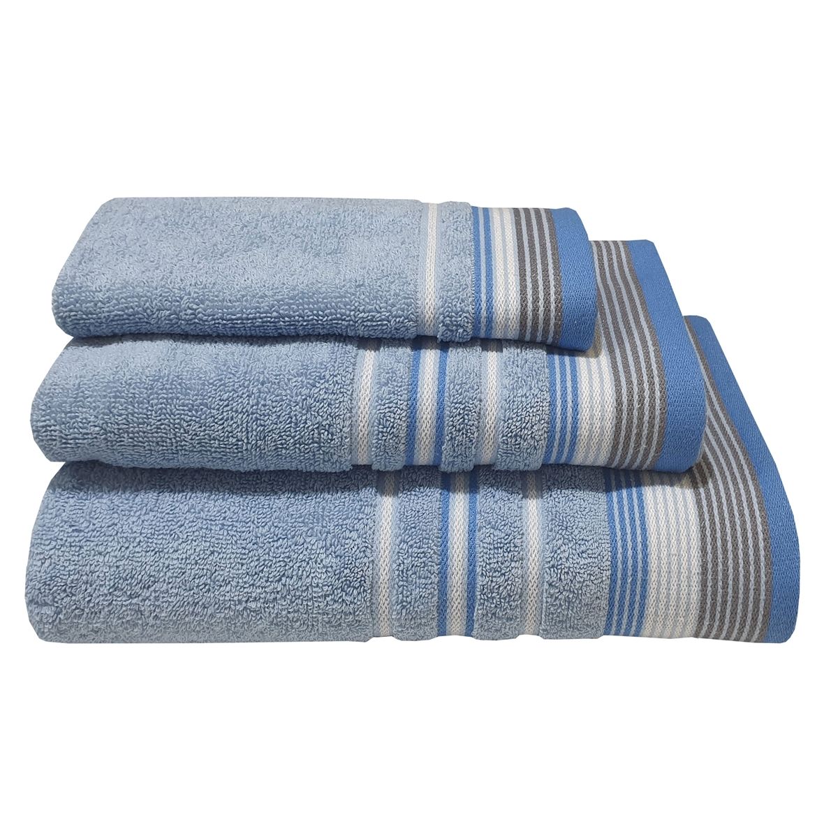 Πετσέτα Χεριών 30Χ50 εκ. Satin Stripe Θαλασσί - Komvos