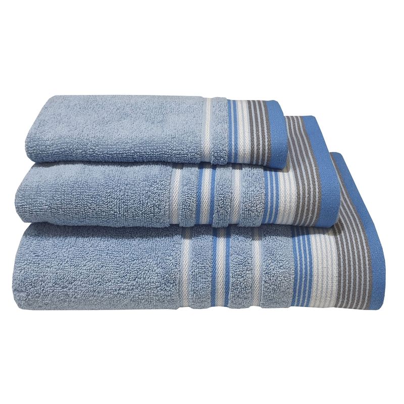 Πετσέτα Χεριών 30Χ50 εκ. Satin Stripe Θαλασσί - Komvos