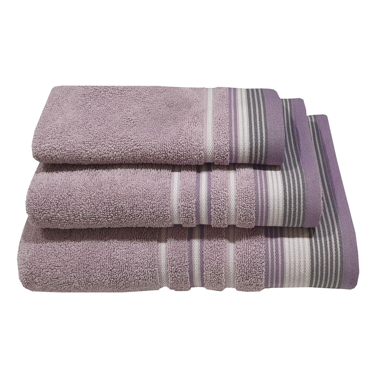 Πετσέτα Χεριών 30Χ50 εκ. Satin Stripe Λιλά - Komvos