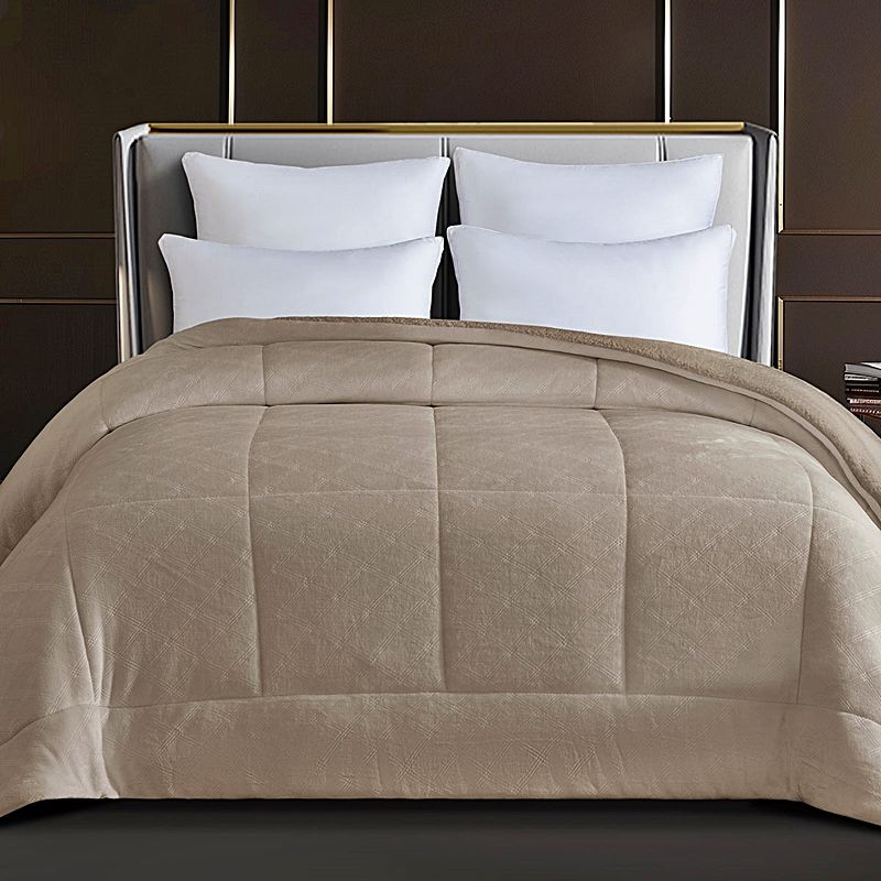 Κουβερτοπάπλωμα Υπέρδιπλο Dalia Mocha Flannel-Sherpa - Sunshine