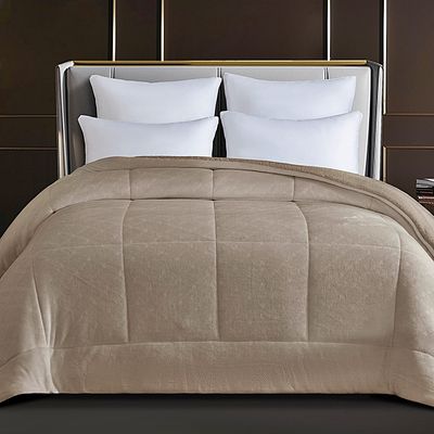 Κουβερτοπάπλωμα Υπέρδιπλο Dalia Mocha Flannel-Sherpa - Sunshine