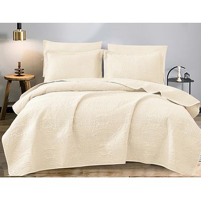 Σετ Κουβερλί Υπέρδιπλο Plain Εκρού - Home Classic