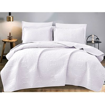 Σετ Κουβερλί Υπέρδιπλο Plain Λευκό - Home Classic