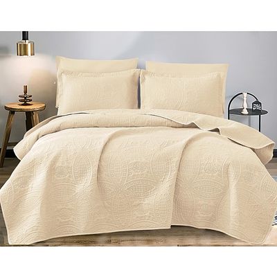 Σετ Κουβερλί Υπέρδιπλο Plain Μπεζ - Home Classic