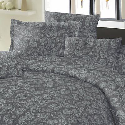 Σετ Σεντόνια Μονά με Λάστιχο Cotton Line Lahor Gray - Komvos