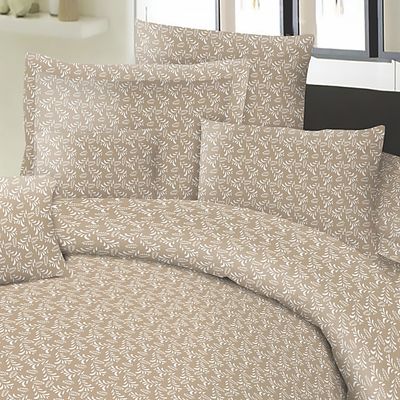 Σετ Σεντόνια Μονά με Λάστιχο Cotton Line Fern Beige - Komvos