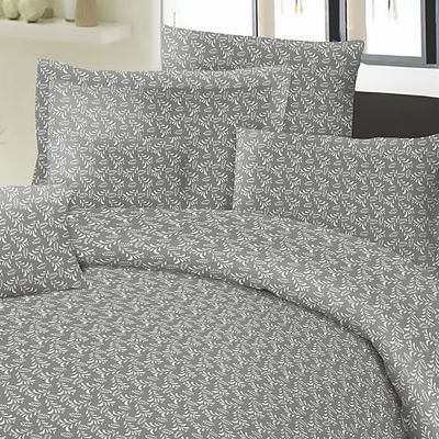 Σετ Σεντόνια Μονά με Λάστιχο Cotton Line Fern Gray - Komvos