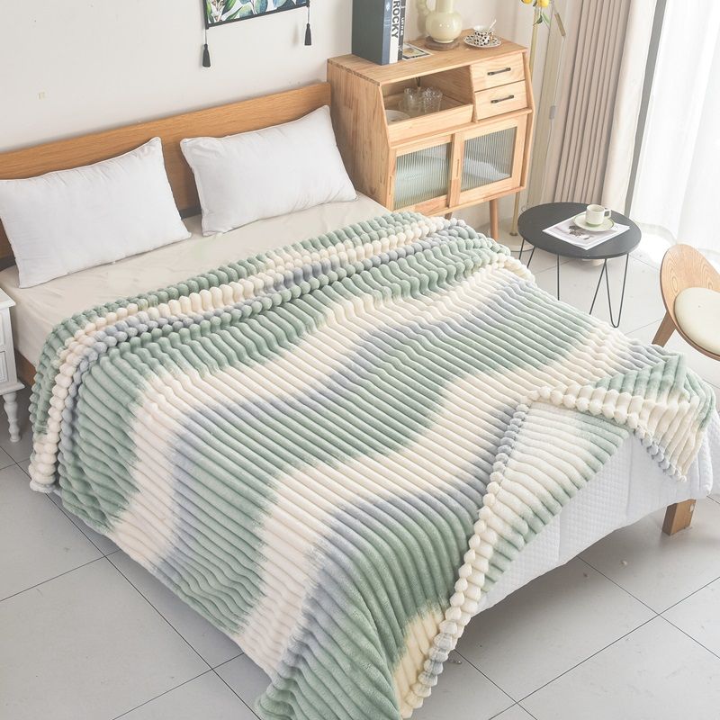 Κουβέρτα Μονή Fleece Δίχρωμη Ριγέ 2 Βεραμάν